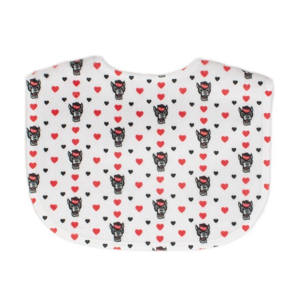 Baby Bib Repeating Heart Print